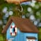 Glitzhome® 10" Modern Blue Wood Beach Hut Birdhouse